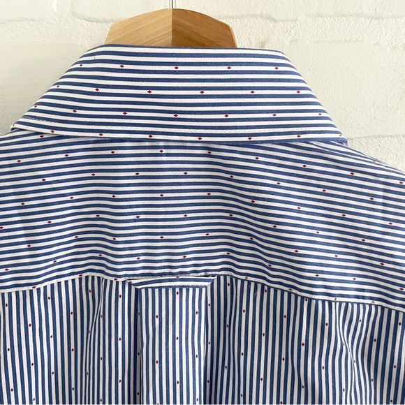 Scotch & Soda Amsterdam Blue/White Stripe Button-Down Shirt Men’s Sz 16.5 34/35 - Picture 11 of 13
